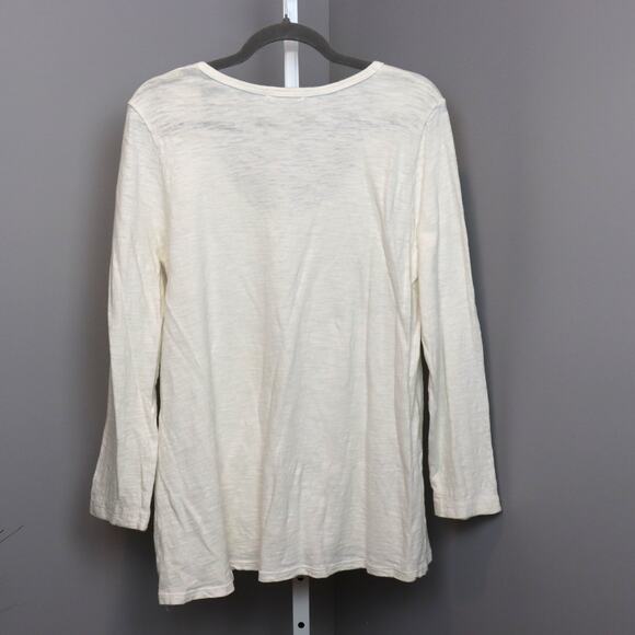 CP Shades 100% Cotton Long Sleeve Slub Tee Off White Size M Made in USA - Picture 2 of 4